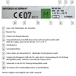 Typenschild mit Beschreibung der einzelnen Elemente 