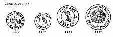 Bilder von Dienststempeln des Eichamtes Bremen von 1871 bis 1982