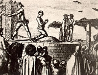 Bild einer Hinrichtung aus " Die Richtstätte" von Daniel Chodowiacki, 1794 