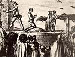 Bild einer Hinrichtung aus " Die Richtstätte" von Daniel Chodowiacki, 1794 