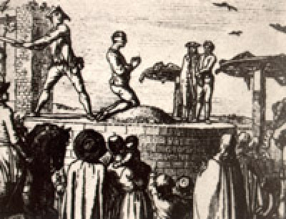 Bild einer Hinrichtung aus " Die Richtstätte" von Daniel Chodowiacki, 1794 