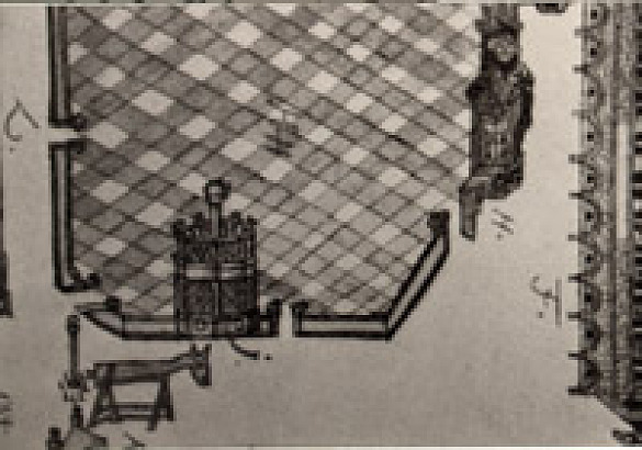 Bild von Schandesel und Kaak (Pranger) auf dem Bremer Marktplatz 1731 