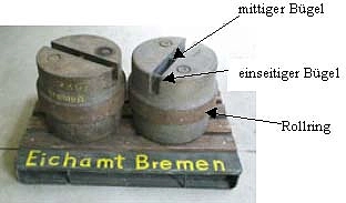 Bild von zwei 500 kg Rollgewichten auf einer Palette